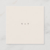 ミニマリストベージュの結婚式詳細封入カード エンクロージャーカード (裏面)