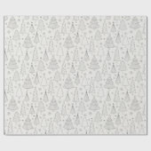 ミニマリストベージュカラーミードードルクリスマスホリデイ ラッピングペーパー (フラット)