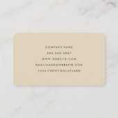 ミニマリストベージュカルシブ文字 名刺 (裏面)