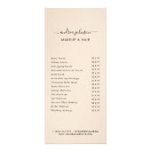 ミニマリストベージュサンドサービスメニュー価格表 ラックカード (正面)