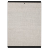 ミニマリストベージュフェイクリネンルックモノグラム名 クリップボード (裏面)