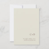 ミニマリストベージュボヘミアンベディングの出欠確認カード 招待状 (裏面)