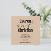 ミニマリストベージュ聖なる書物、 経典結婚式招待状 (スタンド正面)