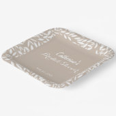 ミニマリストベージュ離れブライダルシャワー ペーパープレート (傾斜あり)