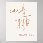ミニマリストベージュ カードとギフト サイン (正面)