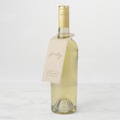 ミニマリストベージュ&金ゴールドエイジ誕生日ボトルラベル ボトルネックタグ (アングル)