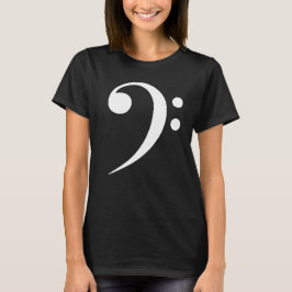 ミニマリストベースF音部記号ミュージックシンボル音楽愛好家 Tシャツ