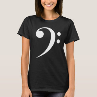 ミニマリストベースF音部記号ミュージックシンボル音楽愛好家 Tシャツ