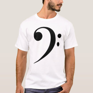 ミニマリストベースF音部記号音楽記号ミュージシャン Tシャツ