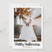 ミニマリストペットファミリーハロウィンフラットホリデーカード シーズンカード (正面)