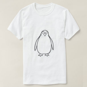 ミニマリストペンギンラインアートTシャツ Tシャツ