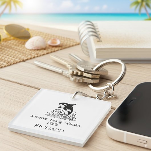 ミニマリストホエールファミリー懇親会 キーホルダー