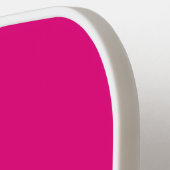 ミニマリストホットピンクとホワイト3文字モノグラム ピックルボールラケット (左詳細)