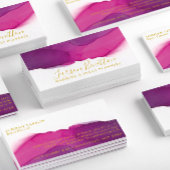 ミニマリストホットピンク抽象芸術アート 名刺