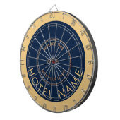 ミニマリストホテルネームロゴネイビー金ゴールド ダーツボード (正面右)