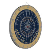 ミニマリストホテルネームロゴネイビー金ゴールド ダーツボード (正面左)