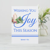 ミニマリストホリデーカード | 会社名の追加 シーズンカード (スタンド正面)