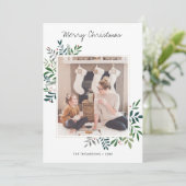 ミニマリストホリデーフォトカード/水玉模様背面 シーズンカード (スタンド正面)