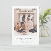 ミニマリストホリデーメリークリスマスフォトカード シーズンカード (スタンド正面)