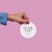 ミニマリストホワイトありがとうラウンドステッカー ラウンドシール