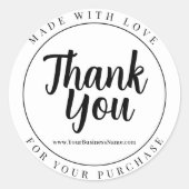 ミニマリストホワイトご購入ありがとうございます ラウンドシール (正面)