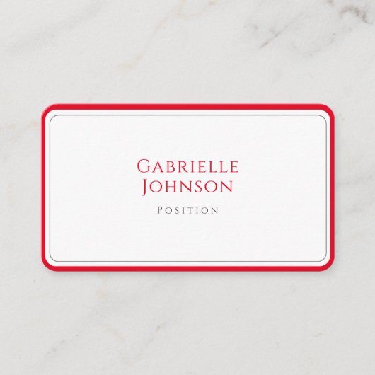 ミニマリストホワイトさくらんぼシンプルレッドはっきりしたエレガント 名刺 (正面)