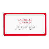 ミニマリストホワイトとさくらんぼレッド差出人住所 ラベル (正面)