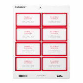 ミニマリストホワイトとさくらんぼレッド差出人住所 ラベル (フルシート)