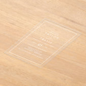 ミニマリストホワイトアクリル結婚式招待状 アクリル招待状 (レイダウン)