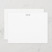 ミニマリストホワイトアールデコモノグラムイニシャル サンキューカード (正面/裏面)