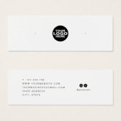 ミニマリストホワイトイヤリングジュエリー表示カード (正面&裏面)