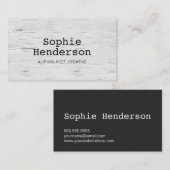 ミニマリストホワイトウォッシュウッド作家作家 名刺 (正面/裏面)