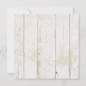 ミニマリストホワイトウッド救ヴィンテージ日付イニシャル 案内状 (裏面)