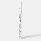 ミニマリストホワイトグリッター大理石イニシャルモノグラム Case-Mate iPhoneケース (裏面 / 右)