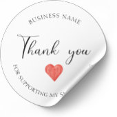ミニマリストホワイトサンキューユーカスタムズビジネス ラウンドシール