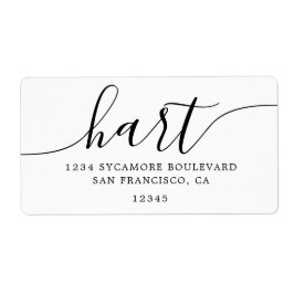 ミニマリストホワイトスクリプトファミリー差出人住所 ラベル