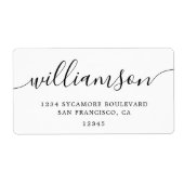 ミニマリストホワイトスクリプトファミリー差出人住所 ラベル (正面)