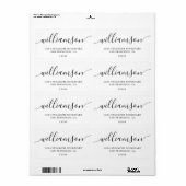 ミニマリストホワイトスクリプトファミリー差出人住所 ラベル (フルシート)