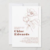 ミニマリストホワイトテラコッタボホバースデーパーティー 招待状 (正面)