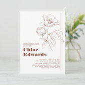 ミニマリストホワイトテラコッタボホバースデーパーティー 招待状 (スタンド正面)