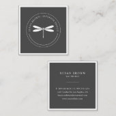 ミニマリストホワイトトンボ スクエア名刺 (正面/裏面)