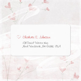 ミニマリストホワイトバレンタインデーかわいい赤いハート ラベル