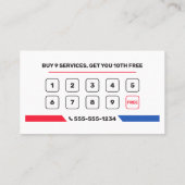 ミニマリストホワイトバーバーバーショップサロンダードレッサー ロイヤリティカード (裏面)