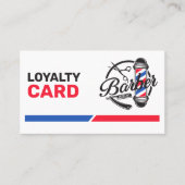 ミニマリストホワイトバーバーバーショップサロンダードレッサー ロイヤリティカード (正面)