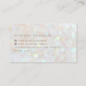 ミニマリストホワイトパステルグリッター《写真》ぼけ味 名刺 (裏面)