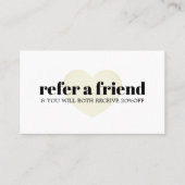 ミニマリストホワイトパステルハートはっきりしたサロン 紹介カード (正面)