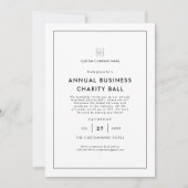 ミニマリストホワイトビジネスパーティーイベント資金調達 招待状 (正面)