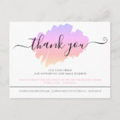 ミニマリストホワイトピンクエレガントサンキューカード ポストカード (正面)