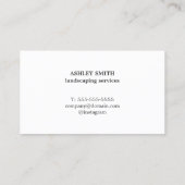 ミニマリストホワイトフラワーズランドスケープガーデン  名刺 (裏面)