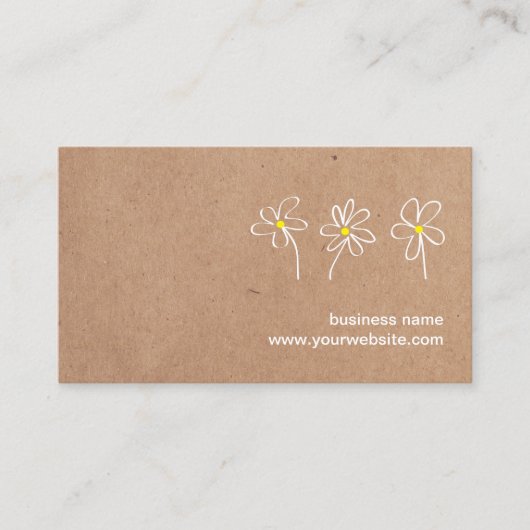 ミニマリストホワイトフラワーズランドスケープガーデン 名刺 (正面)